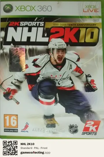 NHL 2K10 Xbox 360, PAL box front