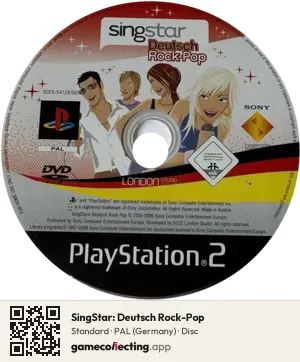SingStar: Deutsch Rock-Pop PlayStation 2, PAL disc