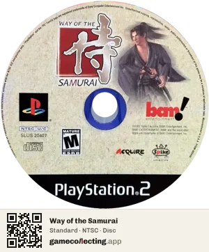 Way of the Samurai PlayStation 2, NTSC disc