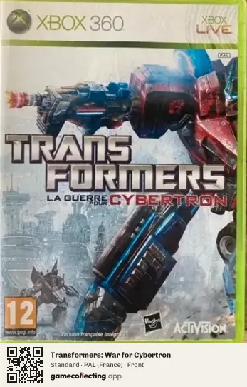 Transformers: War for Cybertron Xbox 360, France box front