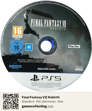 Final Fantasy VII Rebirth PlayStation 5, PAL disc