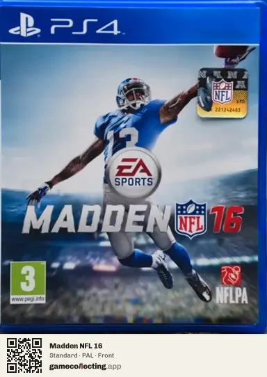 Madden NFL 16 PlayStation 4, PAL box front