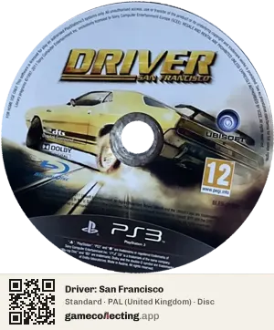 Driver: San Francisco PlayStation 3, PAL disc