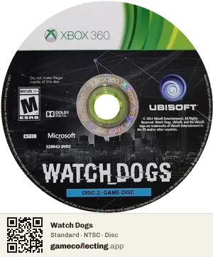 Watch Dogs Xbox 360, NTSC disc