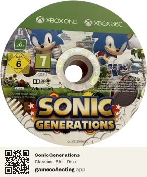 Sonic Generations Xbox 360, PAL disc
