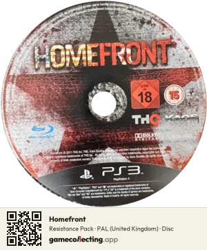 Homefront PlayStation 3, PAL disc