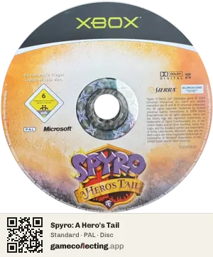 Spyro: A Hero's Tail Xbox, PAL disc