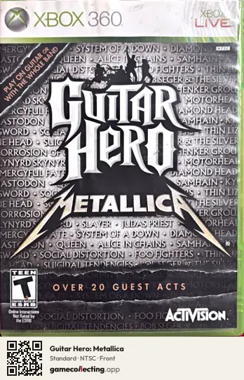 Guitar Hero: Metallica Xbox 360, NTSC box front