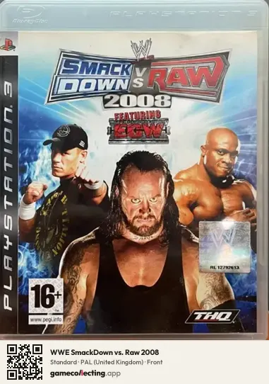 WWE SmackDown vs. Raw 2008 PlayStation 3, United Kingdom box front