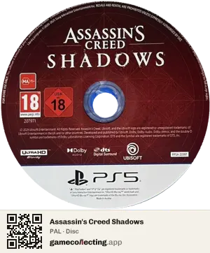 Assassin's Creed Shadows PlayStation 5, PAL disc