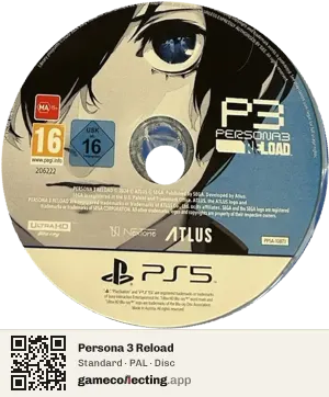 Persona 3 Reload PlayStation 5, PAL disc