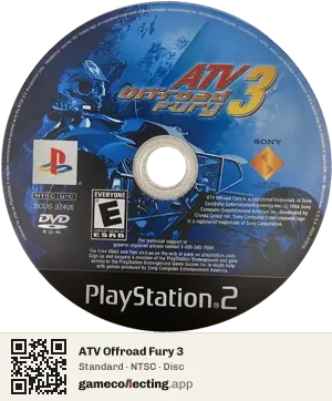 ATV Offroad Fury 3 PlayStation 2, NTSC disc