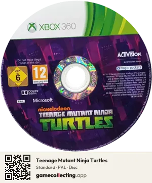Teenage Mutant Ninja Turtles Xbox 360, PAL disc