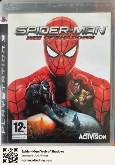 Spider-Man: Web of Shadows PlayStation 3, PAL box front