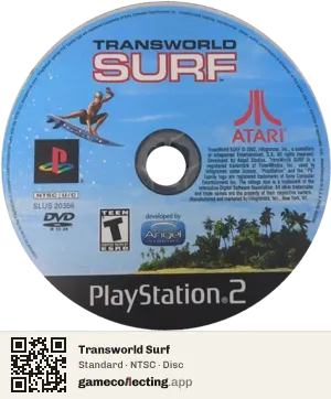 Transworld Surf PlayStation 2, NTSC disc