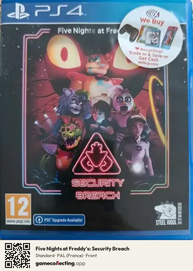 Five Nights at Freddy's: Security Breach PlayStation 4, France box front