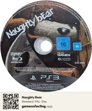 Naughty Bear PlayStation 3, PAL disc