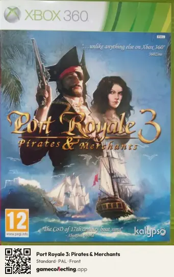 Port Royale 3: Pirates & Merchants Xbox 360, PAL box front