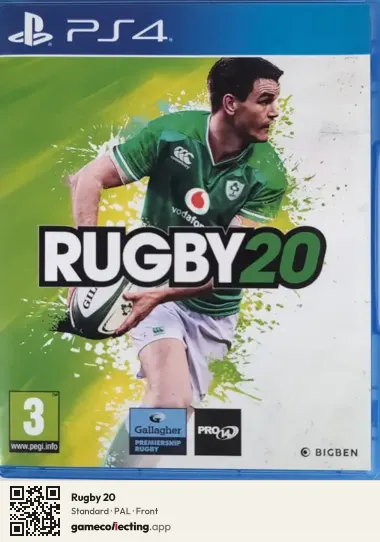 Rugby 20 PlayStation 4, PAL box front