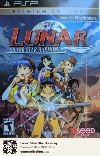 Lunar: Silver Star Harmony PlayStation Portable, NTSC box front