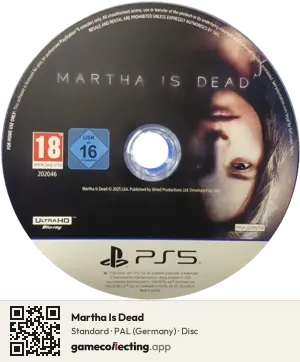 Martha Is Dead PlayStation 5, PAL disc