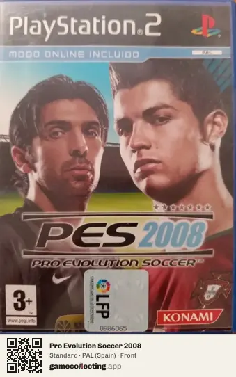 Pro Evolution Soccer 2008 PlayStation 2, Spain box front