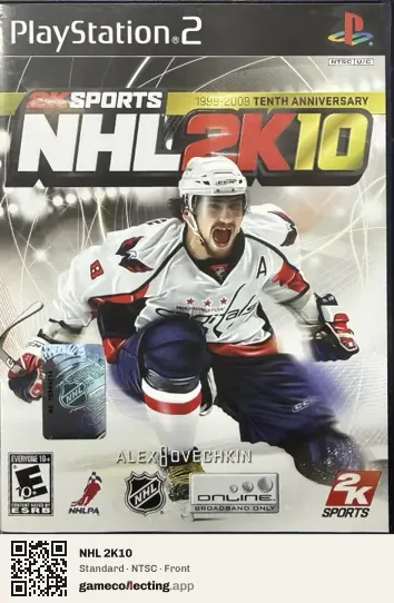 NHL 2K10 PlayStation 2, NTSC box front