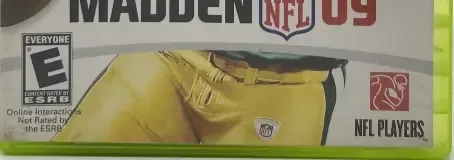 Madden NFL 09, the ESRB box on its front