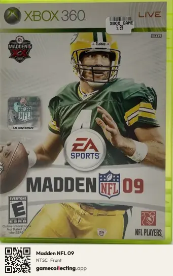 Madden NFL 09 Xbox 360, NTSC box front
