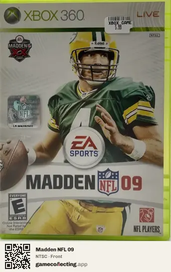 Madden NFL 09 Xbox 360, NTSC box front
