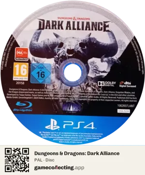 Dungeons & Dragons: Dark Alliance PlayStation 4, PAL disc