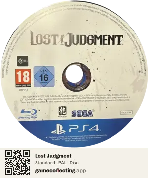 Lost Judgment PlayStation 4, PAL disc