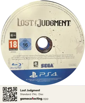 Lost Judgment PlayStation 4, PAL disc