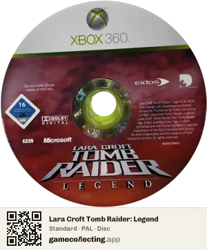 Lara Croft Tomb Raider: Legend Xbox 360, PAL disc