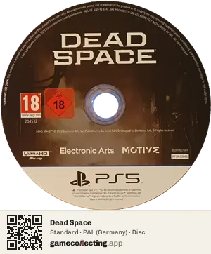 Dead Space PlayStation 5, PAL disc
