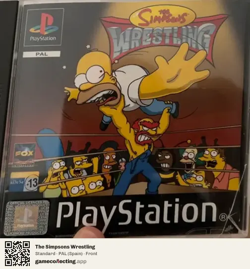 The Simpsons Wrestling PlayStation, Spain box front