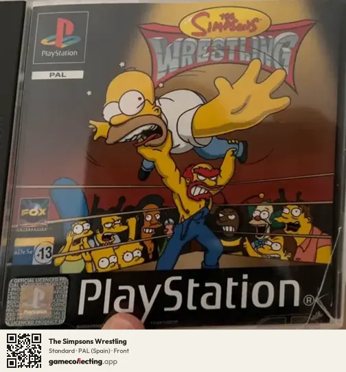 The Simpsons Wrestling PlayStation, Spain box front