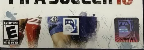 FIFA 10, the ESRB box on its front