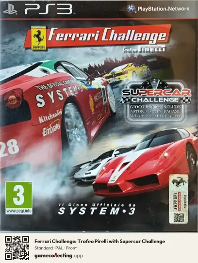 Ferrari Challenge: Trofeo Pirelli with Supercar Challenge PlayStation 3, PAL box front