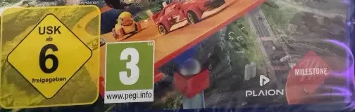 Hot Wheels Infinite Rush, the USK square on its front