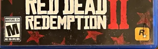 Red Dead Redemption 2, the ESRB box on its front