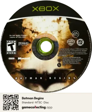 Batman Begins Xbox, NTSC disc