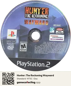 Hunter: The Reckoning Wayward PlayStation 2, NTSC disc