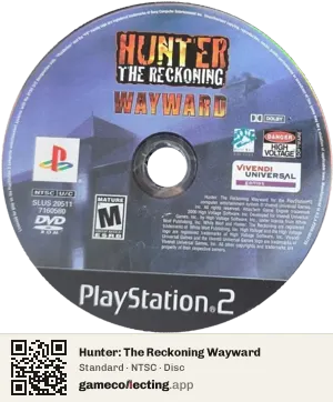 Hunter: The Reckoning Wayward PlayStation 2, NTSC disc