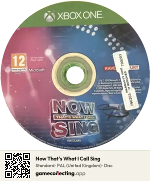 Now That's What I Call Sing Xbox One, PAL disc