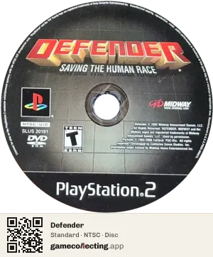 Defender PlayStation 2, NTSC disc