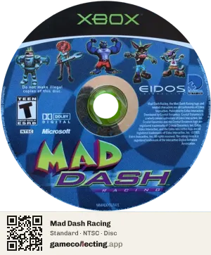 Mad Dash Racing Xbox, NTSC disc