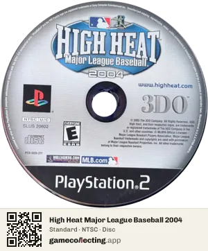 High Heat Major League Baseball 2004 PlayStation 2, NTSC disc