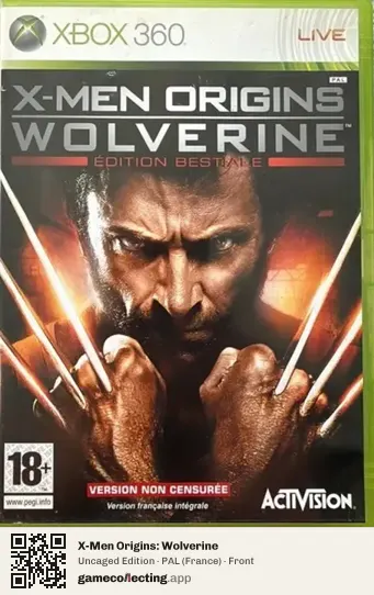 X-Men Origins: Wolverine Xbox 360, France box front