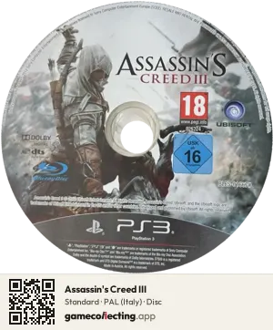 Assassin's Creed III PlayStation 3, PAL disc